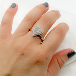 Load image into Gallery viewer, 14k Solid Gold Diamond Statement Heart Ring.