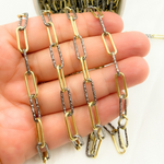 Load image into Gallery viewer, Sterling Silver Smooth & Diamond Cut Paperclip Chains