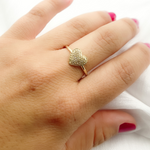 Load image into Gallery viewer, 14K Solid Gold Diamond Heart Ring.