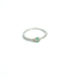 Load image into Gallery viewer, RFD17774EM. 14K Solid Gold Diamond and Emerald Snake Ring