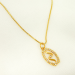 Load image into Gallery viewer, 14K Solid Gold Organic Shape Pendant with Diamonds. GDP151