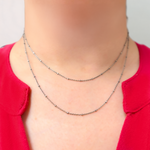 Load image into Gallery viewer, Oxidized Sterling Cube Satellite Necklace