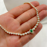 Load image into Gallery viewer, NK401328. 14K Solid Gold Diamond and Gemstone Necklace