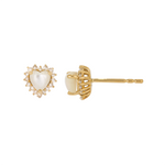 Load image into Gallery viewer, EFC53037PL. 14k Solid Gold Diamond and Gemstone Heart Stud Earrings