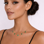 Load image into Gallery viewer, NFE72365. 14K Solid Gold Round Gemstone and Diamond Fancy Necklace