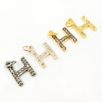 Load image into Gallery viewer, DC537. Diamond Sterling Silver Letter "H" Charm