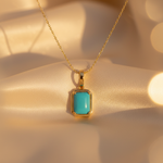 Load image into Gallery viewer, CMZ00366TQ8X6. 14K Solid Gold Rectangular-Shaped Turquoise Charm