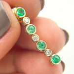 Load image into Gallery viewer, EFD52175EM. 14K Solid Gold Diamond & Emerald Dangle Earrings