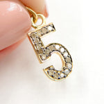 Load image into Gallery viewer, DC504. Diamond Sterling Silver Number "5" Charm