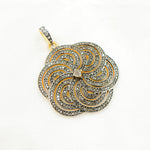 Load image into Gallery viewer, DP255. Diamond Sterling Silver Flower Pendant with Gemstone