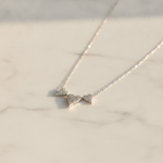 Load image into Gallery viewer, NT402973. 14K Solid Gold 3 Hearts Dainty Tiny Necklace