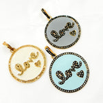 Load image into Gallery viewer, DP540A. Diamond Sterling Silver Round Love Enamel Pendant