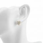 Load image into Gallery viewer, EFD54274. 14K Solid Gold Diamond Heart Earrings