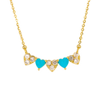 Load image into Gallery viewer, CN96340. 14K Solid Gold Diamond and Gemstone Hearts Necklace