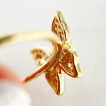 Load image into Gallery viewer, 14K Solid Gold Diamond Butterfly Ring