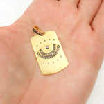 Load image into Gallery viewer, Silver Rectangle Eye Pendant