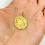 Load image into Gallery viewer, 14K Solid Gold with Diamonds Circle Shape with Moon Charm. GDP119