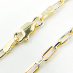 Load image into Gallery viewer, 14K Solid Gold Paperclip Long & Short Link Chain
