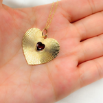 Load image into Gallery viewer, CGDP51. 14K Solid Gold Heart Charm with Stone in the Center