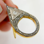 Load image into Gallery viewer, DC652. Diamond & Sterling Silver Round Trigger Clasp with Polki Diamond