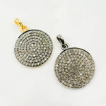 Load image into Gallery viewer, DP039. Diamond Sterling Silver Round Pendant