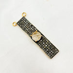 Load image into Gallery viewer, DC8. Silver Diamond and Gemstone Rectangle Connector