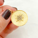 Load image into Gallery viewer, DP578. Diamond & Sterling Silver Round Pendant with Star