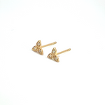 Load image into Gallery viewer, GDT01.14k Solid Yellow Gold Diamond Flower Studs