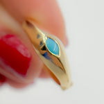Load image into Gallery viewer, Gold Turquoise Oval Hoops