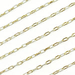 Load image into Gallery viewer, 3106PZXESS+GF. 14k Gold Filled Smooth and Silver Textured Paperclip Link Chain
