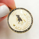 Load image into Gallery viewer, Buy Now Diamond Sterling Silver Aquarius Zodiac Enamel Pendant