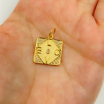 Load image into Gallery viewer, GDP181. 14K Solid Gold Square Love Pendant with Diamonds
