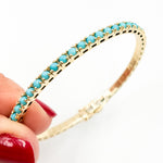 Load image into Gallery viewer, BNZ68424TQ. 14K Solid Yellow Gold Turquoise Bangle