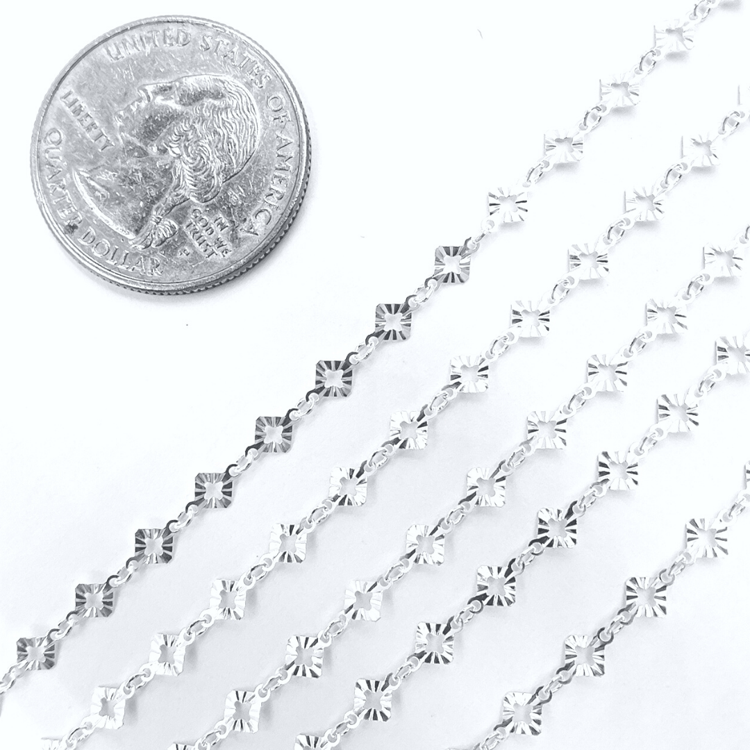 Hammered Diamond Shape Link Chain