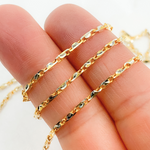 Load image into Gallery viewer, Gold Plated Sterling Silver Two-Tone Diamond Cut Bar Links