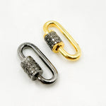 Load image into Gallery viewer, Diamond & Sterling Silver Oval Carabiner Clasp