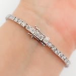 Load image into Gallery viewer, 14K Solid White Gold Diamond Tennis Bracelet