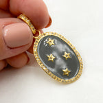 Load image into Gallery viewer, Shop Now Diamond Sterling Silver Oval Enamel Pendant
