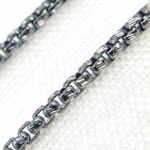 Load image into Gallery viewer, Black Rhodium & White Sterling Silver Diamond Cut Box Chain