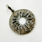 Load image into Gallery viewer, DP275. Diamond Sterling Silver Round Sun Pendant