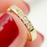 Load image into Gallery viewer, EHD56010. 14K Solid Yellow Gold Diamond Hoop Earring
