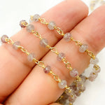 Load image into Gallery viewer, Strawberry Quartz Gold Plated Wire Chain. STQ5