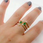 Load image into Gallery viewer, 14k Solid Gold Diamond and Emerald Ring.