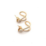 Load image into Gallery viewer, EFE52349. 14k Solid Yellow Gold Diamond Earrings