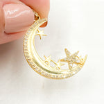 Load image into Gallery viewer, DP707. Diamond Sterling Silver Moon & Star Pendant