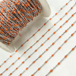 Load image into Gallery viewer, Shop Now Enamel Orange Color Cable Chains