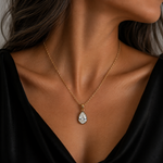 Load image into Gallery viewer, CML00405. 14K Solid Gold Drop-Shaped Diamond Charm