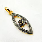 Load image into Gallery viewer, DP354. Diamond Sterling Silver Eye Pendant with Gemstone