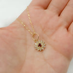 Load image into Gallery viewer, 14K Solid Gold Diamond Flower Charm. GDP211