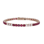 Load image into Gallery viewer, CB97388-3.5. 14k Solid Gold Diamond and Gemstone Tennis Bracelet